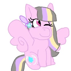 Size: 426x427 | Tagged: safe, artist:petaltwinkle, oc, oc only, oc:petal twinkle, pegasus, pony, simple background, solo, white background