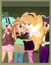 Size: 1264x1600 | Tagged: safe, artist:tweenanimation, adagio dazzle, aria blaze, sonata dusk, sunset shimmer, human, equestria girls, g4, female, human coloration, humanized, selfie