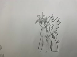 Size: 2048x1536 | Tagged: safe, artist:petaltwinkle, oc, oc only, alicorn, pony, alicorn oc, horn, solo, traditional art, wings