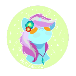 Size: 2449x2449 | Tagged: safe, artist:prettyshinegp, oc, oc only, pony, unicorn, blush sticker, blushing, bust, female, flower, flower in hair, high res, horn, jewelry, mare, necklace, simple background, solo, transparent background, unicorn oc