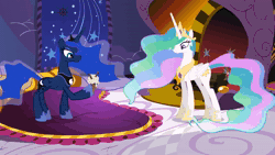 Size: 1920x1080 | Tagged: safe, artist:mrkupkake, princess celestia, princess luna, alicorn, pony, g4, animated, concave belly, crown, duo, eating, eyes closed, female, food, honk, ice cream, jewelry, mare, open mouth, regalia, royal sisters, shaking, siblings, sisters, slender, thin, tongue out, wat, webm