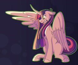 Size: 3000x2500 | Tagged: safe, artist:irradiatedart, twilight sparkle, alicorn, pony, g4, cloven hooves, crying, curved horn, female, gradient background, high res, horn, solo, twilight sparkle (alicorn)