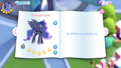 Size: 1334x750 | Tagged: safe, gameloft, screencap, princess luna, alicorn, pony, g4, my little pony: magic princess, crystallized