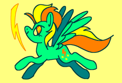 Size: 1316x900 | Tagged: safe, artist:msponies, lightning dust, pegasus, pony, g4, female, flying, lidded eyes, looking back, mare, ms paint, requested art, simple background, smiling, solo, spread wings, tail, wings