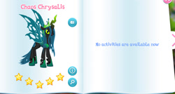 Size: 948x509 | Tagged: safe, gameloft, screencap, queen chrysalis, changeling, changeling queen, g4, my little pony: magic princess, ultimate chrysalis