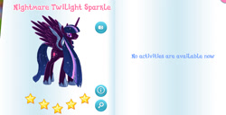 Size: 932x478 | Tagged: safe, gameloft, screencap, twilight sparkle, alicorn, pony, g4, my little pony: magic princess, nightmarified