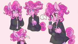 Size: 1440x817 | Tagged: safe, artist:mimiporcellini, pinkie pie, earth pony, anthro, g4, alternate hairstyle, old art