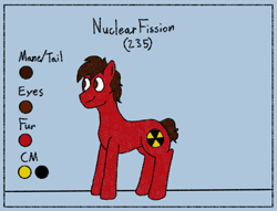 Size: 1605x1225 | Tagged: safe, artist:nukepony360, oc, oc only, oc:nuclear fission, pony, full body, male, reference sheet, simple background, solo, stallion