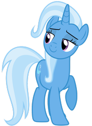 Size: 766x1044 | Tagged: safe, artist:reginault, trixie, pony, unicorn, g4, blue coat, blue mane, looking sideways, looking to the left, purple eyes, raised hoof, simple background, solo, three quarter view, transparent background, vector