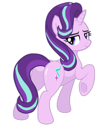 Size: 3984x4952 | Tagged: safe, artist:shieldwingarmorofgod, starlight glimmer, pony, unicorn, g4, absurd resolution, bedroom eyes, butt, butt focus, butt tail, female, looking at you, looking back, looking back at you, mare, plot, simple background, smiling, smiling at you, smirk, solo, stupid sexy starlight glimmer, three quarter view, transparent background