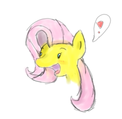 Size: 1059x1037 | Tagged: safe, artist:phillnana, fluttershy, pegasus, pony, g4, bust, exclamation point, female, mare, sketch, solo, thought bubble
