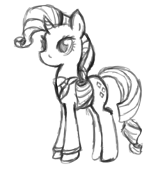 Size: 885x922 | Tagged: safe, artist:phillnana, rarity, pony, unicorn, g4, clothes, female, mare, sketch, solo