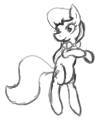 Size: 553x633 | Tagged: safe, artist:phillnana, octavia melody, earth pony, pony, g4, bipedal, female, mare, sketch, solo