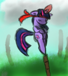 Size: 487x544 | Tagged: safe, artist:phillnana, twilight sparkle, pony, unicorn, g4, bipedal, female, floppy ears, mare, pole, sketch, solo, unicorn twilight