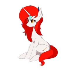 Size: 640x686 | Tagged: safe, alternate version, artist:crystal eve, oc, oc:shallow light, pony, simple background, sitting, solo, white background