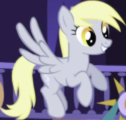 Size: 258x247 | Tagged: safe, screencap, derpy hooves, pegasus, pony, friendship is magic, g4, background character, background pony, cropped, female, flying, mare, solo focus, spread wings, wings