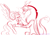 Size: 2741x1916 | Tagged: safe, artist:sugarkittycat04, discord, fluttershy, draconequus, pegasus, pony, g4, facial hair, female, flying, goatee, heart, horns, jewelry, looking at each other, looking at someone, male, mare, monochrome, necklace, older, older fluttershy, ship:discoshy, shipping, simple background, sketch, straight, white background, wings