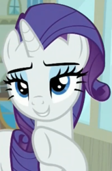 Size: 531x808 | Tagged: safe, screencap, rarity, pony, unicorn, fake it 'til you make it, g4, season 8, cropped, female, lidded eyes, mare, raised hoof, solo, varying degrees of want