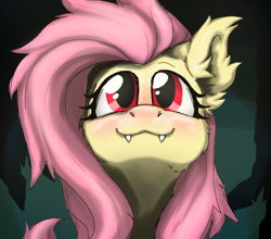 Size: 880x776 | Tagged: safe, artist:solixy406, fluttershy, bat pony, undead, vampire, g4, bat ponified, flutterbat, looking at you, looking up, race swap