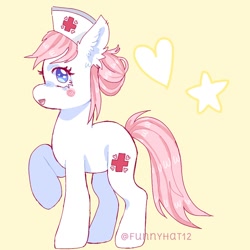 Size: 1000x1000 | Tagged: safe, artist:funnyhat12, nurse redheart, earth pony, pony, g4, simple background, solo
