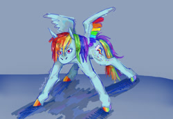 Size: 2048x1410 | Tagged: safe, artist:tomboyanarchy, rainbow dash, pegasus, pony, g4, simple background, solo, spread wings, wings
