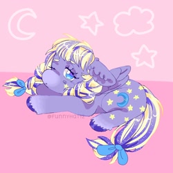 Size: 1500x1500 | Tagged: safe, artist:funnyhat12, oc, oc only, pegasus, pony, bow, gradient background, solo, tail, tail bow