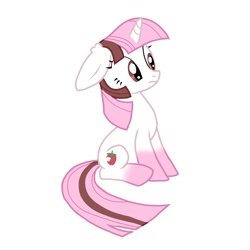 Size: 1500x1500 | Tagged: safe, artist:funnyhat12, oc, oc only, oc:strawberry smoothie (funnyhat12), pony, unicorn, simple background, solo, trace, white background