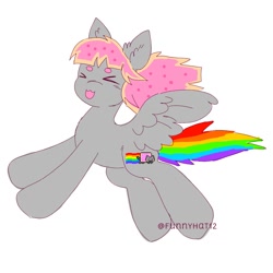 Size: 1500x1500 | Tagged: safe, artist:funnyhat12, oc, oc only, pegasus, pony, nyan cat, simple background, solo, white background