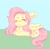 Size: 1024x1012 | Tagged: safe, artist:funnyhat12, fluttershy, pegasus, pony, g4, gradient background, lying down, ponyloaf, prone, solo