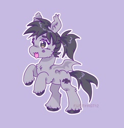 Size: 1392x1435 | Tagged: safe, artist:funnyhat12, oc, oc only, bat pony, pony, simple background, solo