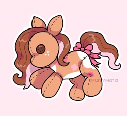 Size: 1405x1280 | Tagged: safe, artist:funnyhat12, oc, oc only, earth pony, pony, plushie, pony plushie, simple background, solo