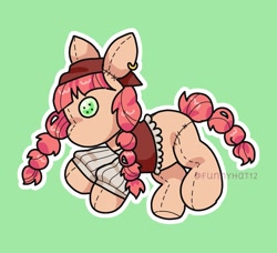 Size: 1405x1280 | Tagged: safe, artist:funnyhat12, oc, oc only, earth pony, pony, clothes, ear piercing, earring, jewelry, piercing, simple background, solo