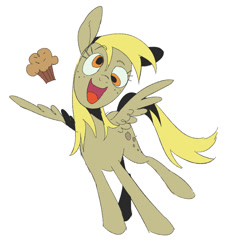 Size: 1048x1074 | Tagged: safe, artist:chunkysoup22, derpy hooves, pegasus, pony, g4, food, muffin, simple background, solo, white background