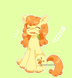 Size: 1657x1805 | Tagged: safe, artist:funnyhat12, carrot top, golden harvest, earth pony, pony, g4, simple background, sitting, solo