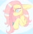 Size: 1440x1456 | Tagged: safe, artist:funnyhat12, fluttershy, butterfly, pony, g4, bust, gradient background, portrait, solo