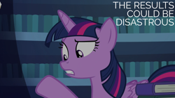 Size: 1920x1080 | Tagged: safe, edit, edited screencap, editor:quoterific, screencap, twilight sparkle, alicorn, pony, g4, it isn't the mane thing about you, book, library, solo, twilight sparkle (alicorn), twilight's castle, twilight's castle library