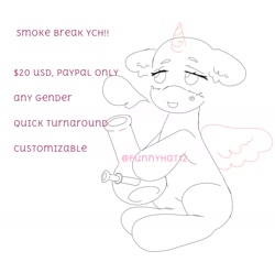 Size: 2024x2005 | Tagged: safe, artist:funnyhat12, pony, bong, drug use, drugs, high res, simple background, white background, ych example, your character here