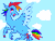 Size: 640x480 | Tagged: safe, artist:tertain, rainbow dash, pegasus, pony, g4, animated, cloud, flying, gif, solo, spread wings, wings