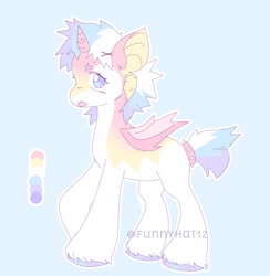 Size: 1654x1695 | Tagged: safe, artist:funnyhat12, oc, oc only, alicorn, bat pony, bat pony alicorn, pony, adoptable, bat wings, female, horn, reference sheet, simple background, solo, wings