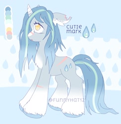 Size: 1654x1695 | Tagged: safe, artist:funnyhat12, oc, oc only, pony, unicorn, adoptable, female, gradient background, reference sheet, solo