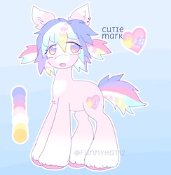 Size: 1654x1695 | Tagged: safe, alternate version, artist:funnyhat12, oc, oc only, earth pony, pony, adoptable, female, gradient background, reference sheet, solo