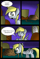 Size: 550x798 | Tagged: safe, artist:neoncabaret, derpy hooves, oc, oc:mel, pegasus, pony, comic:derpy's wish, g4, comic, rope