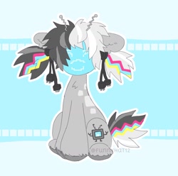 Size: 1544x1531 | Tagged: safe, artist:funnyhat12, oc, oc only, pony, robot, robot pony, adoptable, gradient background, solo