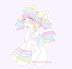 Size: 1577x1504 | Tagged: safe, artist:funnyhat12, oc, oc only, pegasus, pony, adoptable, clothes, countershading, leg warmers, simple background, solo
