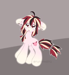 Size: 1617x1753 | Tagged: safe, artist:funnyhat12, oc, oc only, earth pony, pony, adoptable, ear piercing, gradient background, piercing, solo