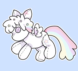 Size: 1405x1280 | Tagged: safe, artist:funnyhat12, oc, oc only, pegasus, pony, plushie, pony plushie, simple background, solo