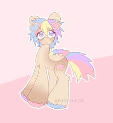 Size: 1617x1753 | Tagged: safe, artist:funnyhat12, oc, oc only, pegasus, pony, adoptable, gradient background, solo