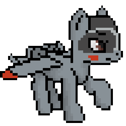 Size: 500x500 | Tagged: artist needed, safe, oc, oc only, oc:blitz, original species, plane pony, a-10 thunderbolt ii, animated, breathing, gif, open mouth, pixel animation, pixel art, plane, raised hoof, simple background, solo, transparent background