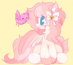 Size: 1308x1179 | Tagged: safe, artist:tamabel, oc, oc only, bird, pegasus, pony, simple background, solo
