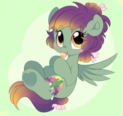 Size: 1274x1200 | Tagged: safe, artist:tamabel, oc, oc only, pegasus, pony, eating, food, gradient background, popsicle, solo